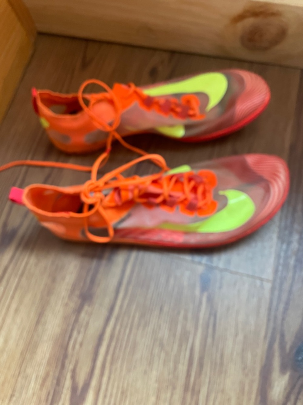 Nike Kids Bright Orange Track  with Neon Yellow Swoosh size 9 men’s